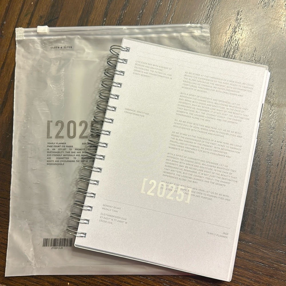 Cloth & Paper 2025 spiral bound planner